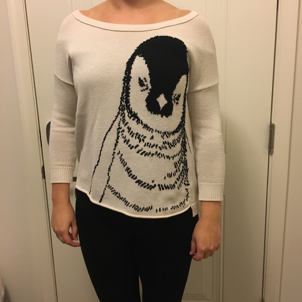 American Eagle Penguin Long Sleeved Graphic Tee